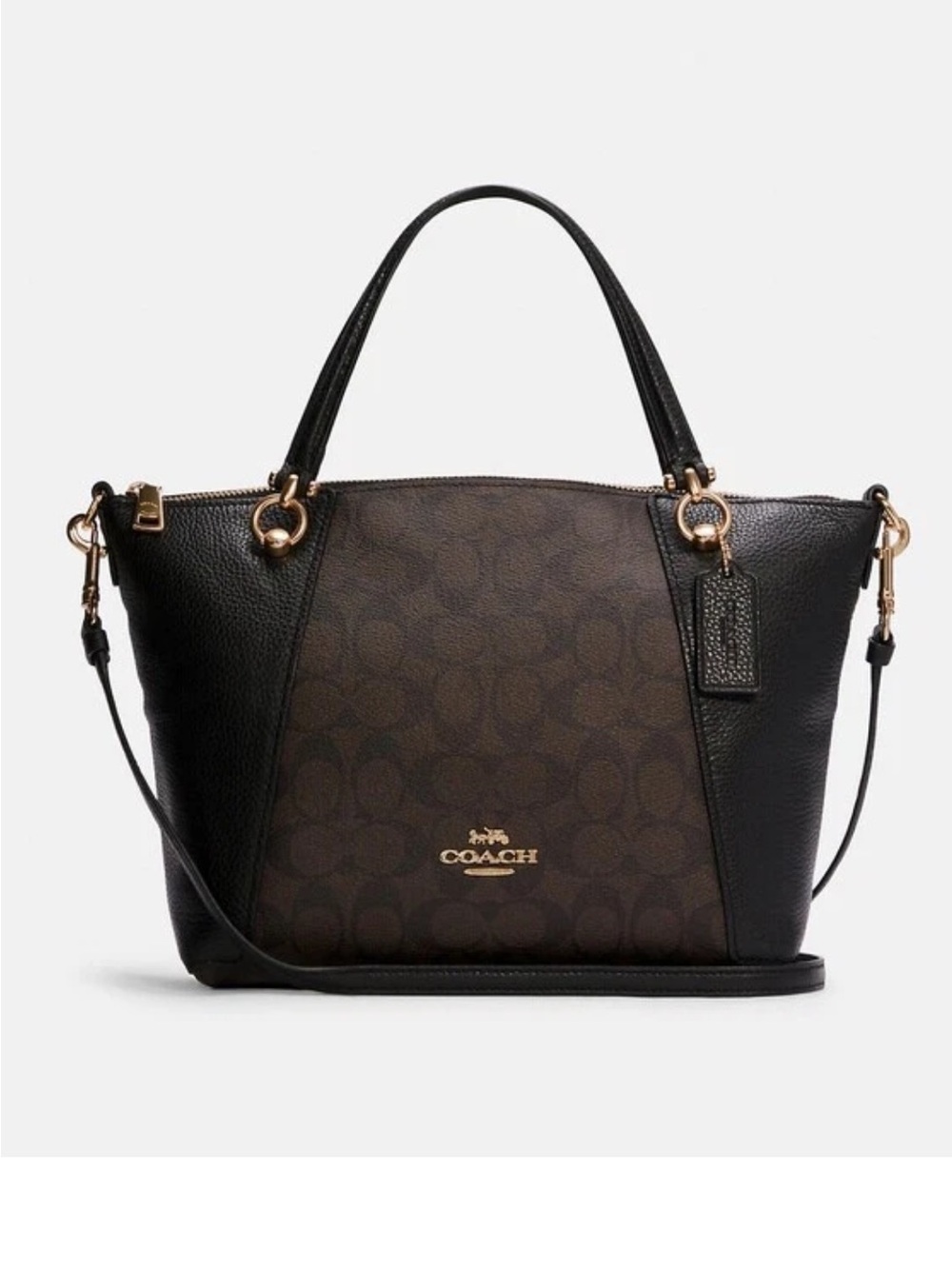 Coach Women's Kacey Satchel In Signature Canvas Gold/Brown Black